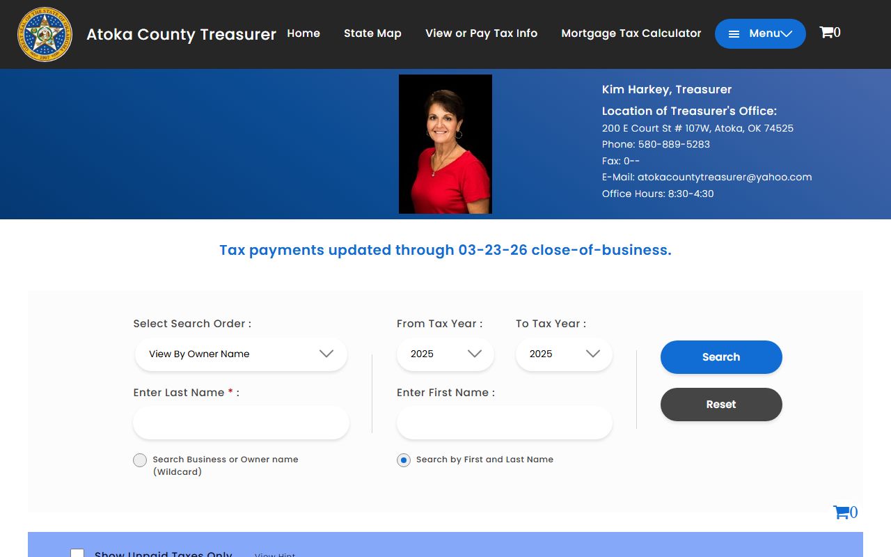 Atoka County property tax records and parcel search