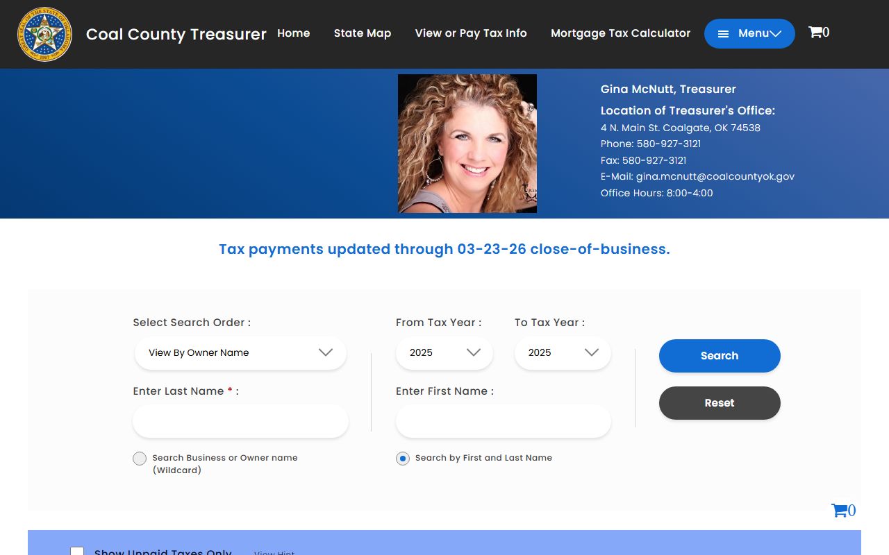 Coal County property tax records Coalgate Oklahoma