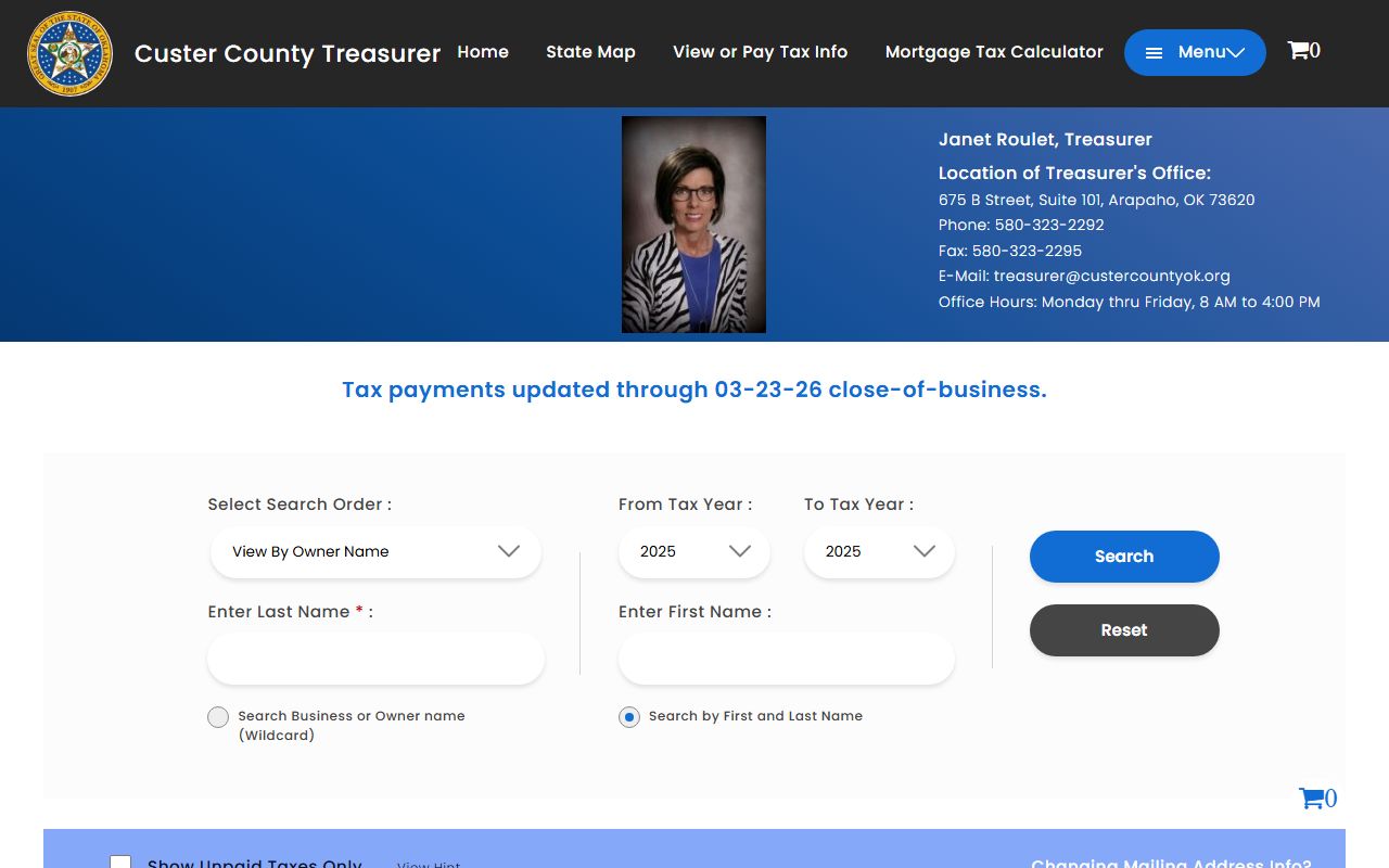 Custer County property tax records
