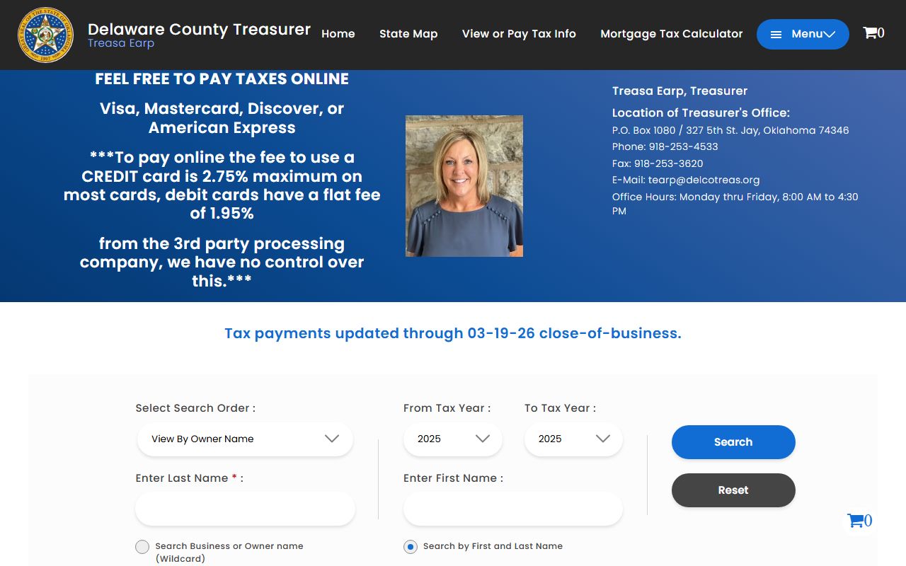 Delaware County Oklahoma property tax records search portal