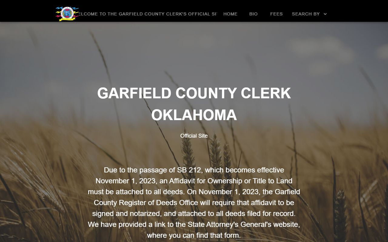 Garfield County Oklahoma property tax records assessor portal