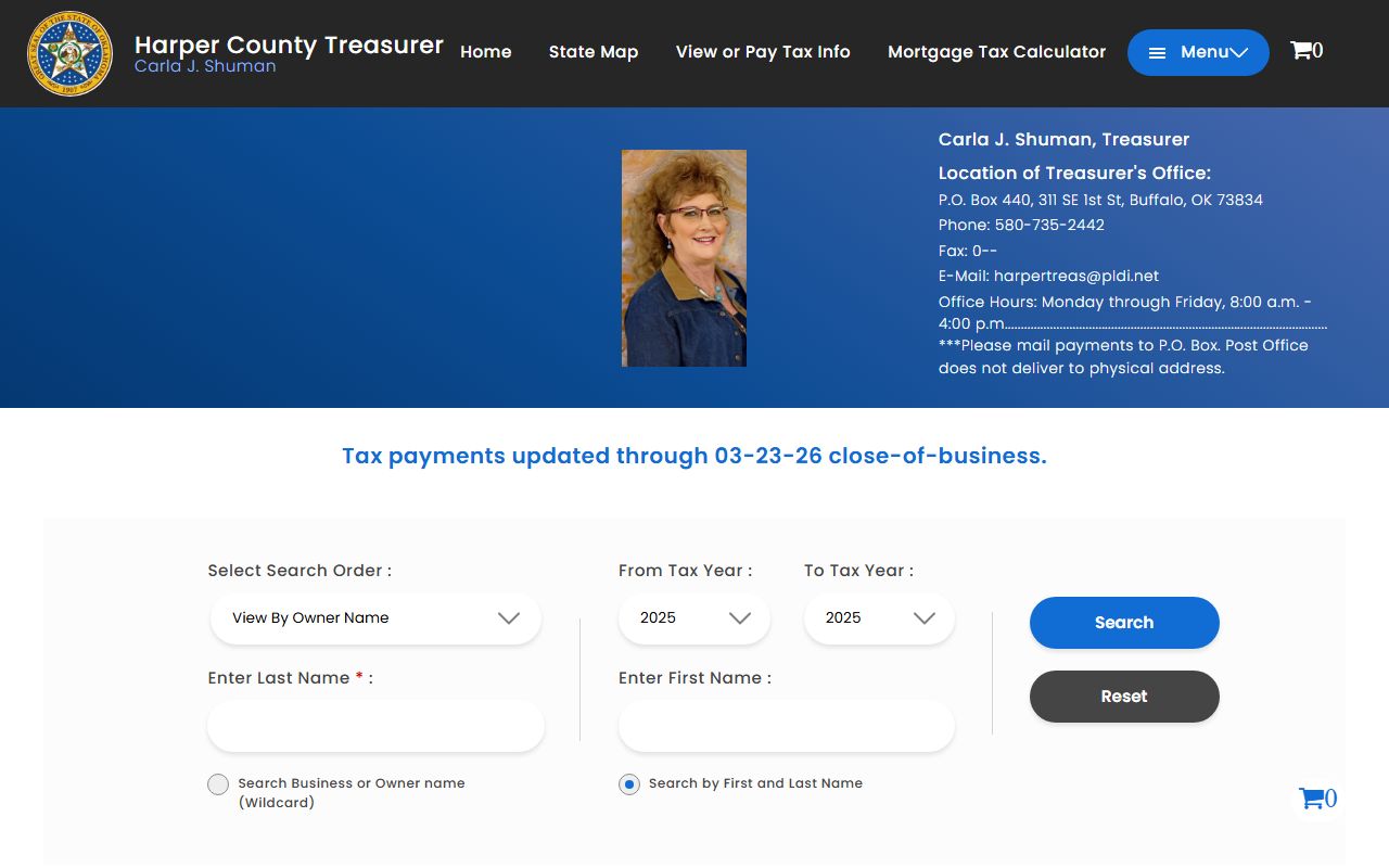 Harper County Oklahoma property tax records tax roll and assessor data