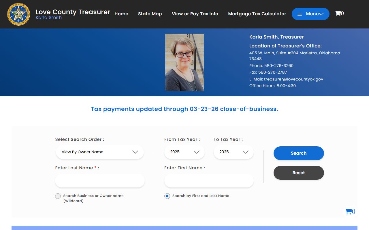 Love County property tax records