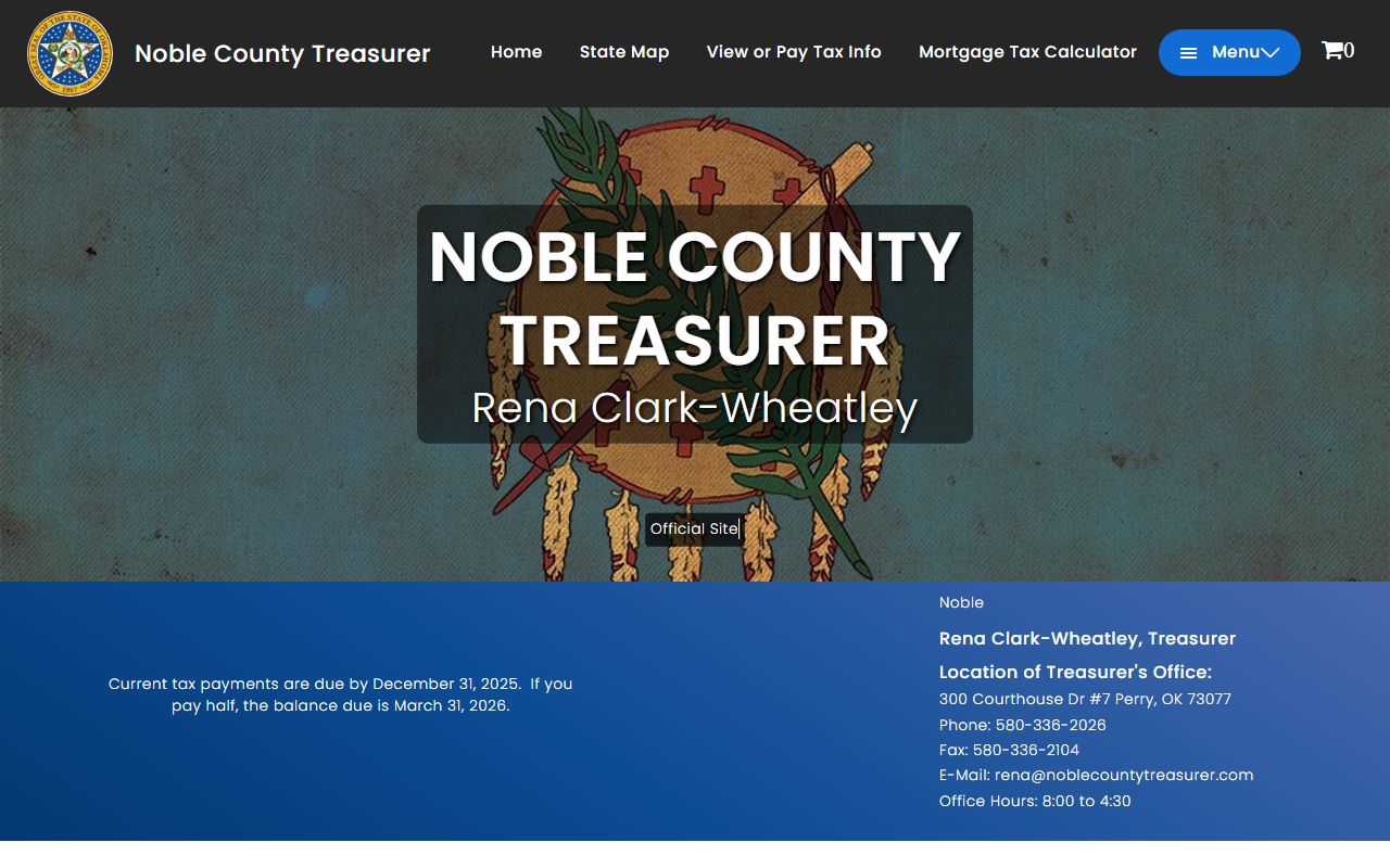 Noble County property tax records and assessor search