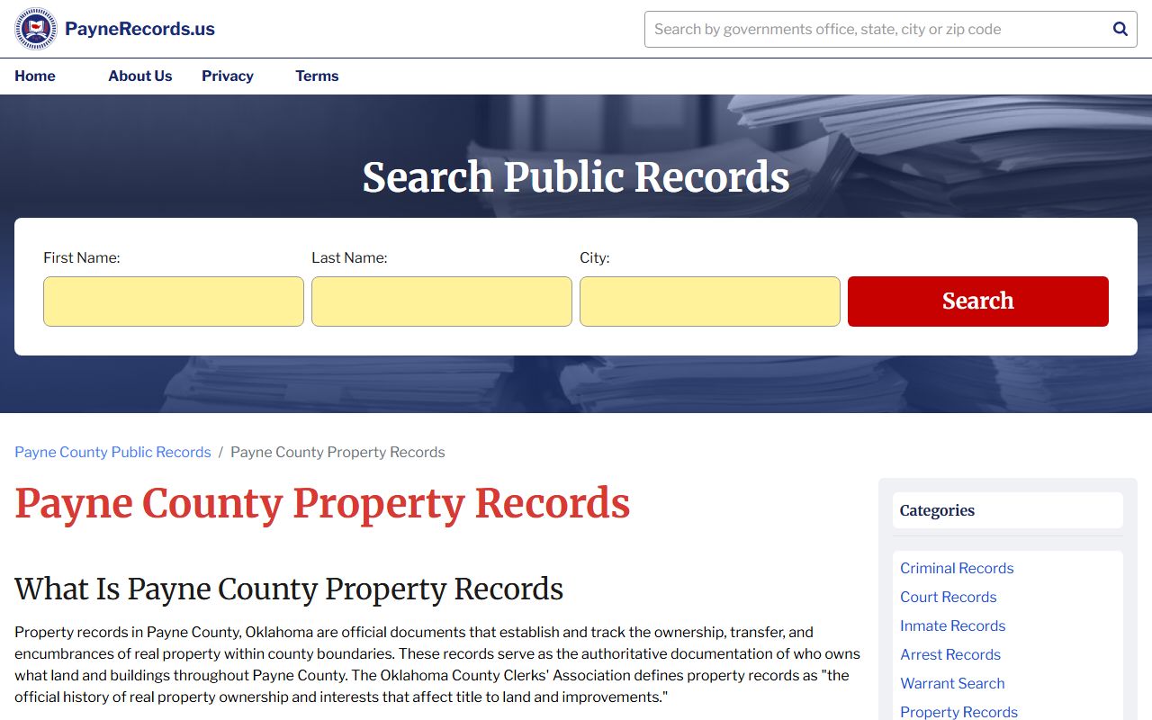 Payne County property tax records search