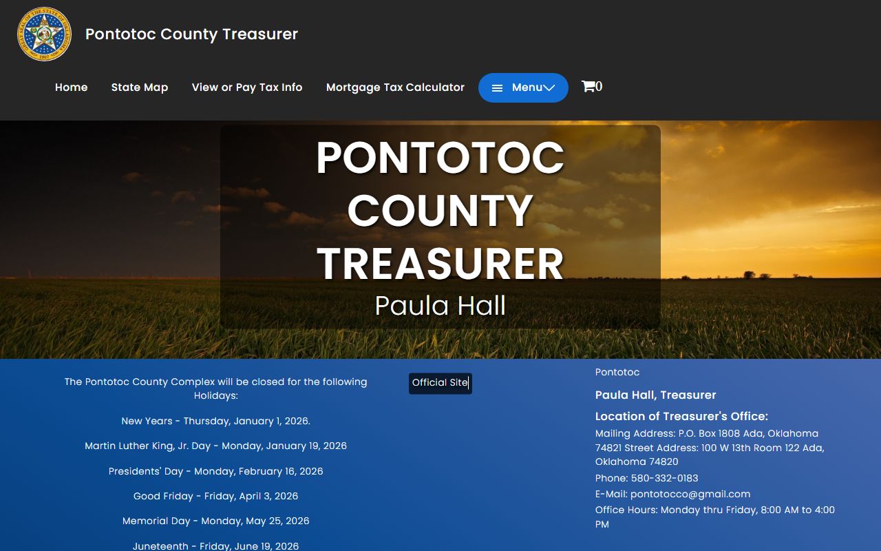 Pontotoc County property tax records search portal