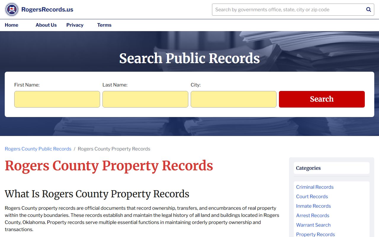 Rogers County property tax records assessor website