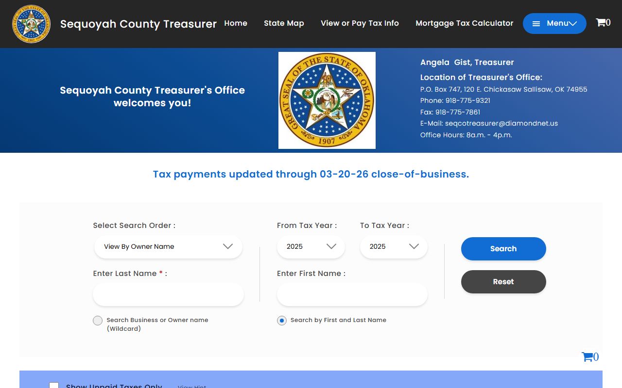 Sequoyah County property tax records search portal