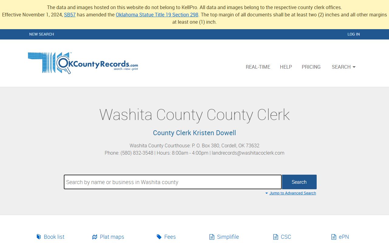 Washita County property tax records portal