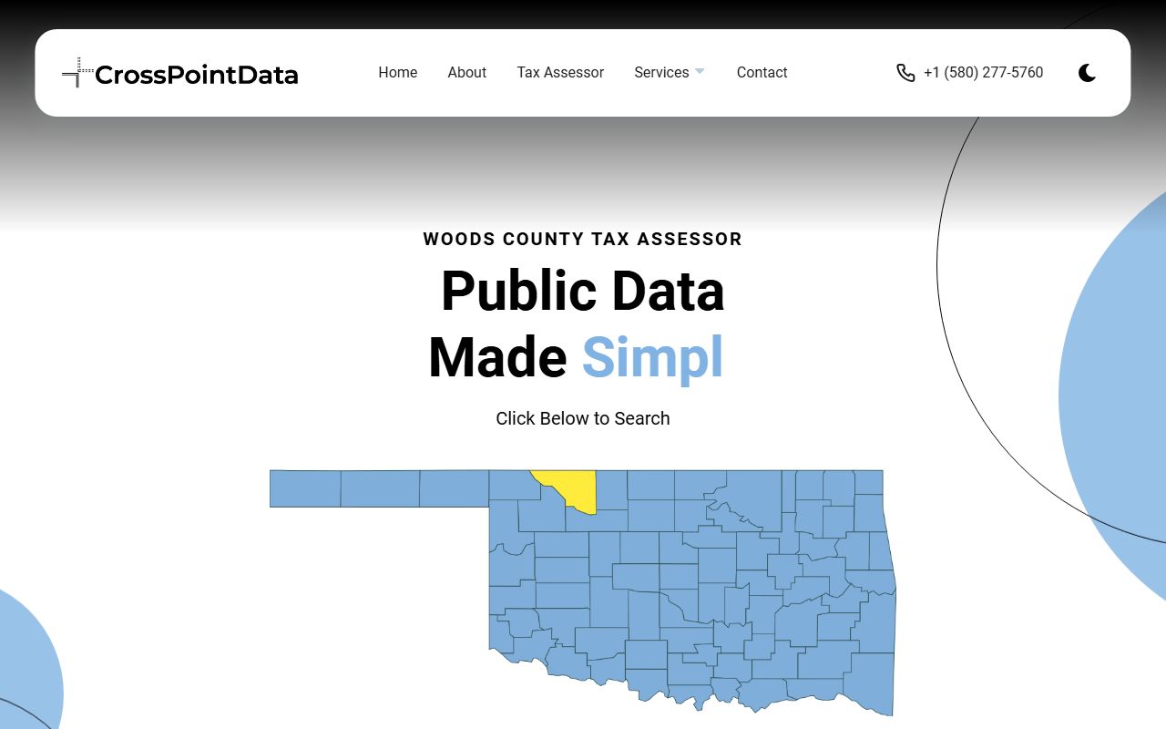 Woods County property tax records search portal