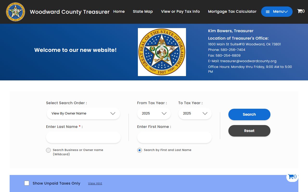 Woodward County property tax records portal